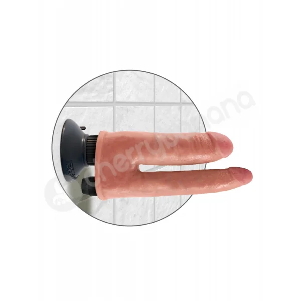 King Cock Flesh Double Vibrating Double Penetrator Dildo