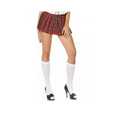 Nylon Knee Highs O S White