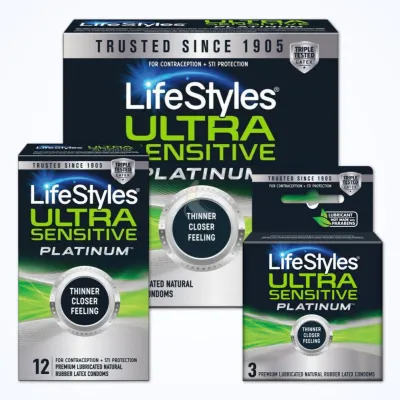 LifeStyles Ultra Sensitive Platinum Condoms Ultra Thin
