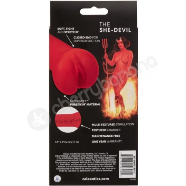 Cheap Thrills The She-Devil Red PureSkin Suction Masturbator