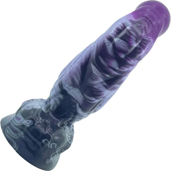 The Aliter Bent Knot Alien Monster 6.75" Silicone Dildo By Uberrime - Storm