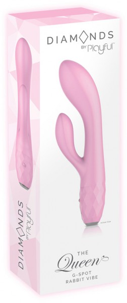 Diamonds - The Duchess Rotating Beaded Rabbit Vibe (Pink)