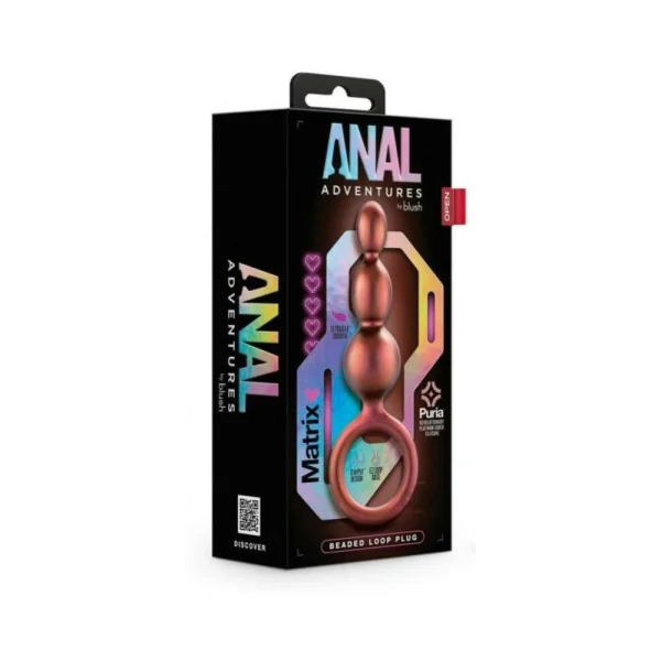 Anal Adventures Matrix - Beaded Loop Plug - Copper