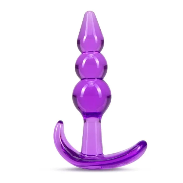 B Yours  Triple Bead Anal Plug Purple