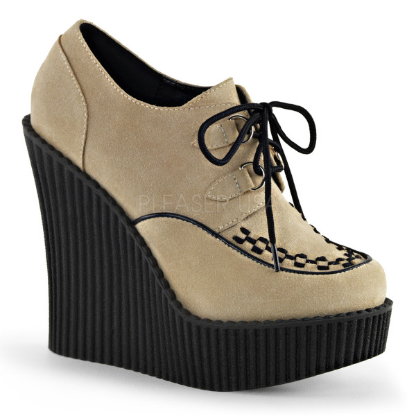 5 1/4 inches Wedge PF D-Ring Lace-Up Front Vegan Creeper