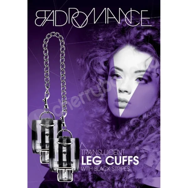 Bad Romance Translucent Leg Cuffs With Black Stripes