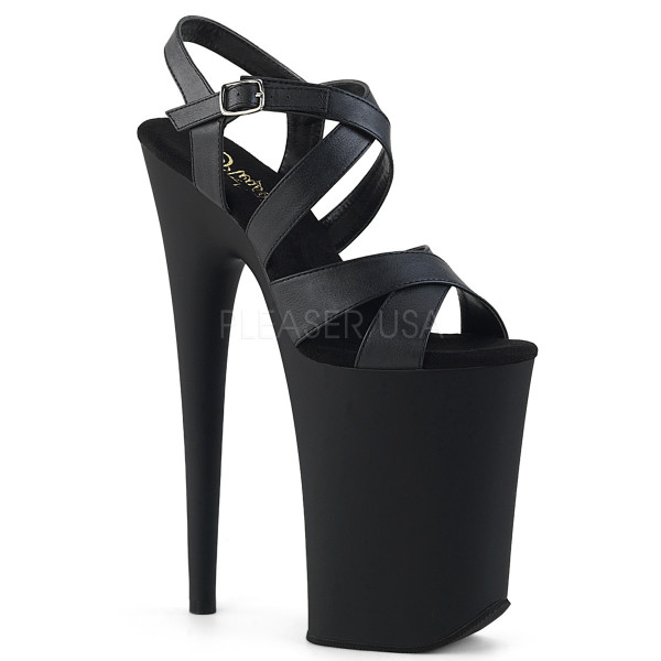 9 inches Heel, 5 1/4 inches PF Criss-Cross Ankle Strap Sandal