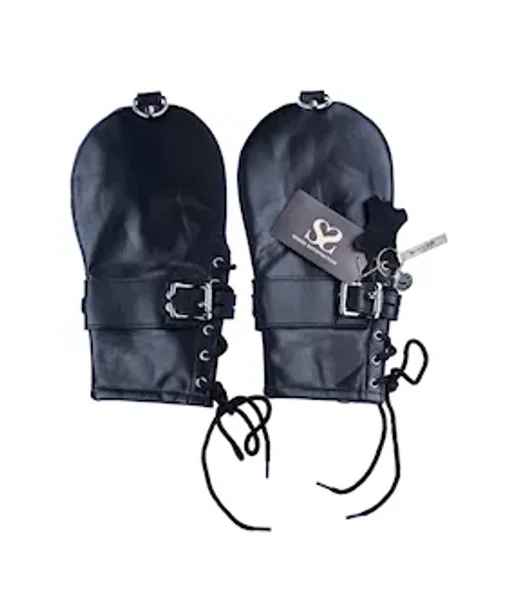 Bound X Calfskin Restraint Mittens - Black — image 7 of 10
