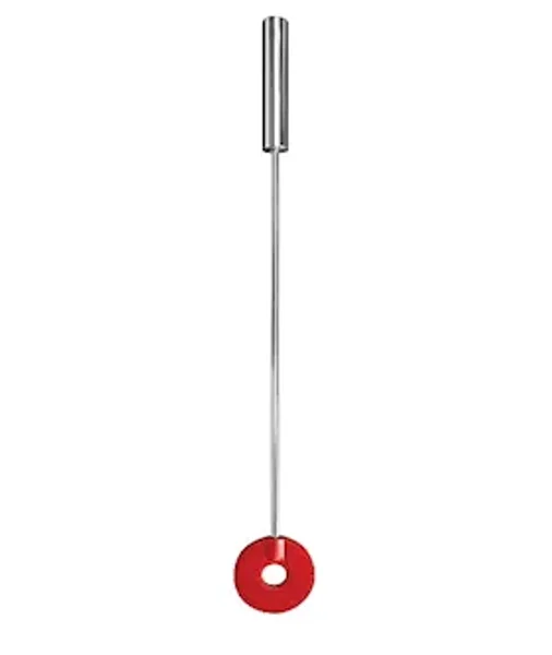 Leather Circle Tipped Crop - Red - — image 6 of 6