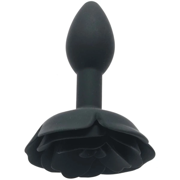 Forbidden Small Rose Silicone Butt Plug By CalExotics - Black