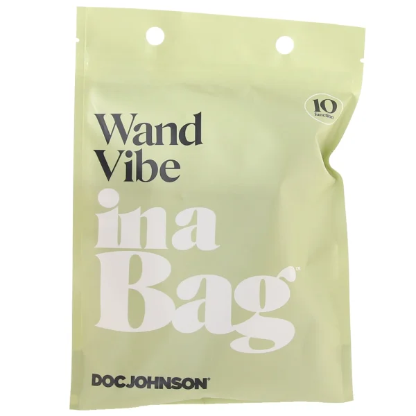 In A Bag Silicone Rechargeable Wand Massager By Doc Johnson - Black