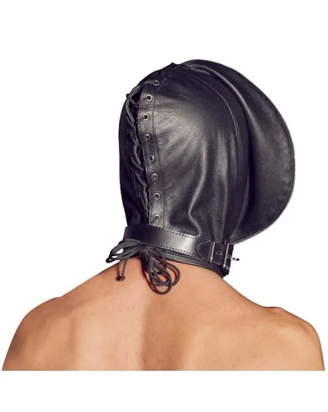 Leather Double Mask - Black / Red