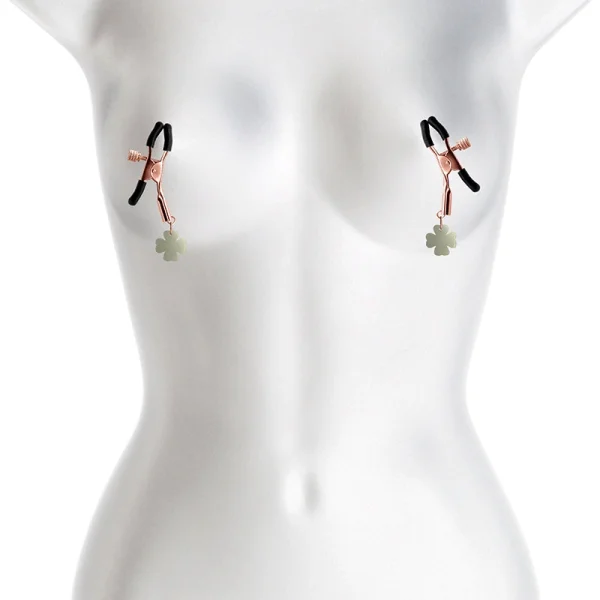 Bound Adjustable G4 Glow In The Dark Nipple Clamps by NS Novelties - Rose Gold