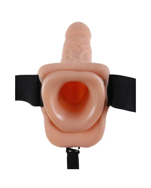 Fetish Fantasy 7 inch Realistic Vibrating Hollow Strap-On with Balls
