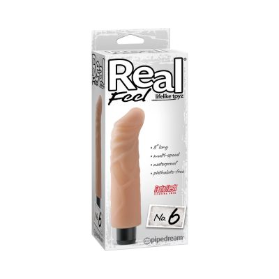 Real Feel Lifelike Toyz No 6 Beige Vibrating Dildo
