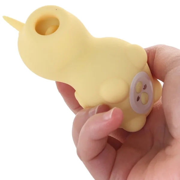 Unihorn Bean Blossom Flicking Silicone Clitoral Vibrator - Yellow
