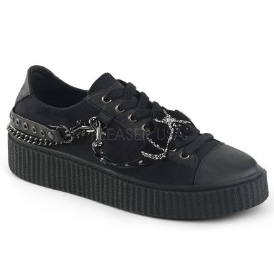 1 1 2 inches PF Round Toe Lace Up Front Low Top Creeper Sneaker