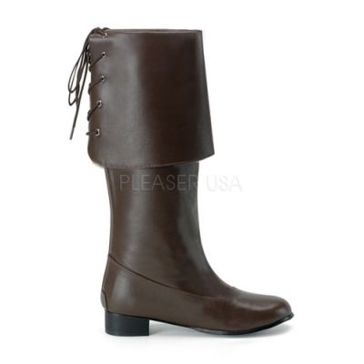 PIRATE 100 MEN BROWN PU PIRATE BOOT with Large Cuff