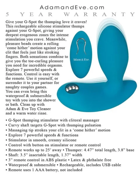 Eve's G-Spot Thumper With Clit Motion Massager