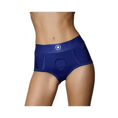 Strap on Dildos Harnesses Ouch Vibrating Strap on Brief Royal Blue Xs s