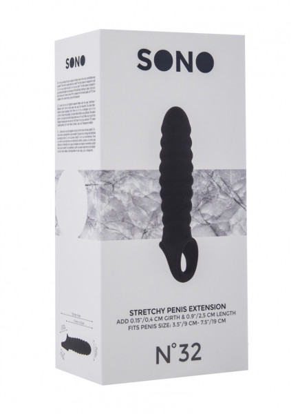 No.32 - Stretchy Penis Extension - Black Penis Extender Sleeve