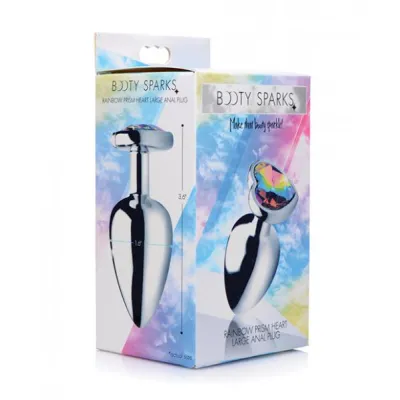 Bootysparks Rainbow Prism Heart Anal Plug Large