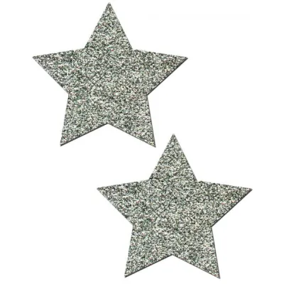 Rockstar Silver Glitter Star Pasties O S