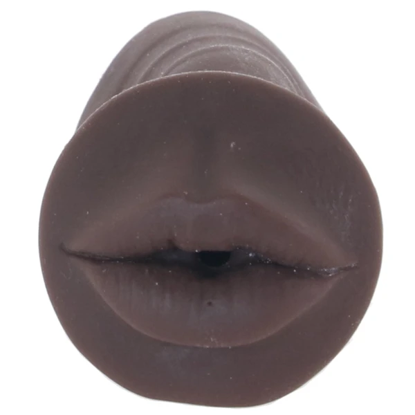 EnLust Krystal Open Ended Vibrating Mouth Penis Masturbator By Blush - Chocolate