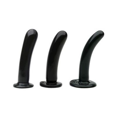 Silk Silicone Dildo Black Medium