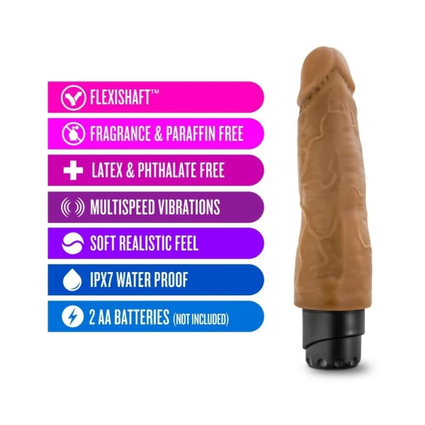 Dr. Skin - Cock Vibe - 8 Inch Vibrating Cock - Mocha