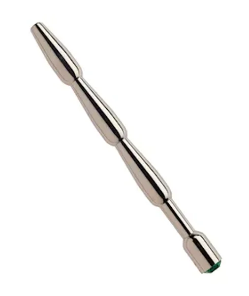 Kink Range Ribbed Jewelled Penis Plug — image 2 of 2