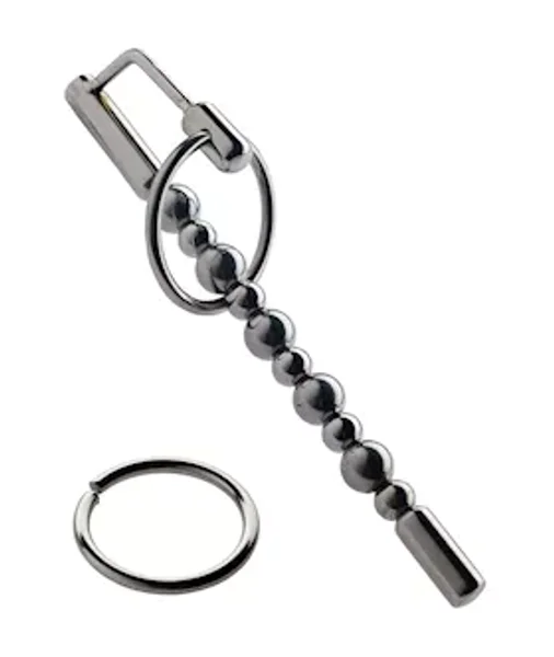 Kinki Ring Penis Plug - 5.1 Inch - Silver — image 2 of 2