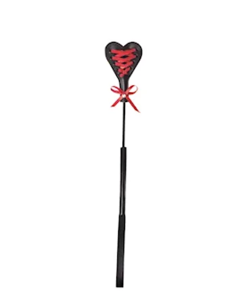 Sportsheets Heart Beat Crop Swat - Black / Red — image 2 of 3