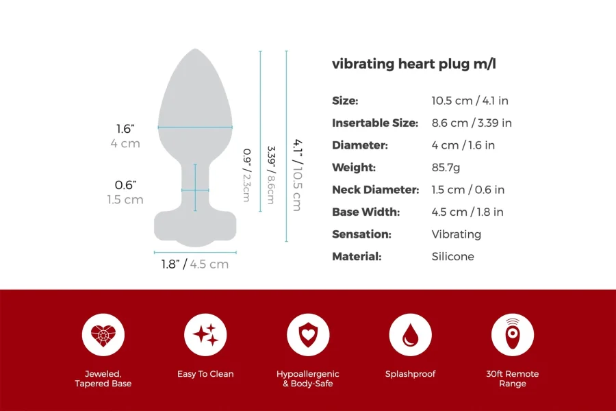 B-Vibe Vibrating Heart Plug