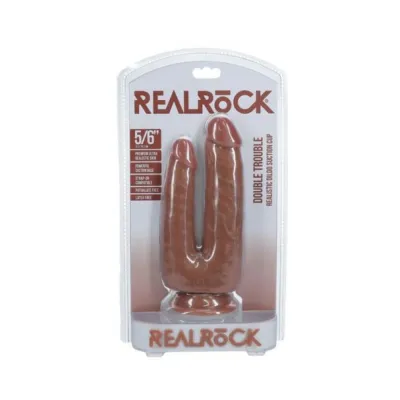 Couples Dildos Realrock Double Trouble 5 In 6 In Dildo Tan