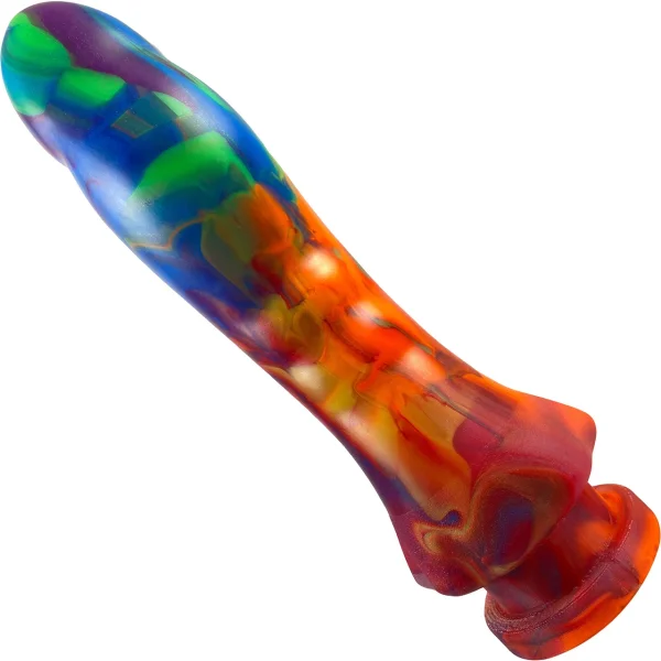 Jollet Tie Dye Rainbow Magic Wand Compatible Silicone G-Spot Dildo By LuzArte