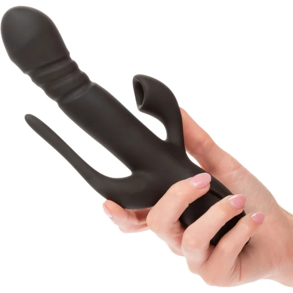 III Triple Euphoria Silicone Triple Stimulation Thrusting Vibrator With Clitoral Suction By CalExotics