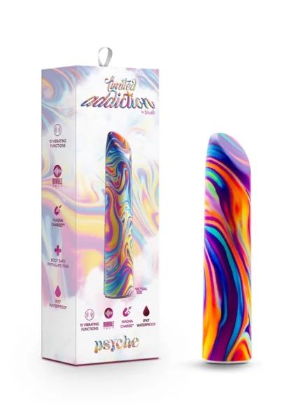 Limited Addiction Psyche Rechargeable Waterproof Power Vibe By Blush - Rainbow