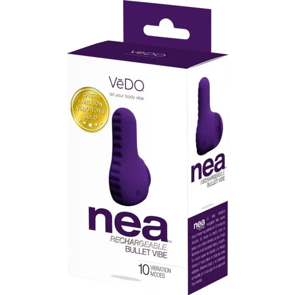 NEA Rechargeable Silicone Waterproof Vibrating Finger Bullet  by VeDO - Deep Purple