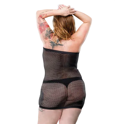 Naughty Girl Mesh Tube Dress Black Q S