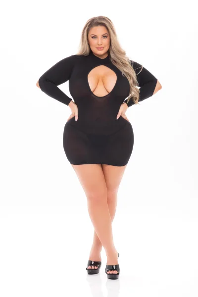 Pink Lipstick - Devilish Backless Dress - 1x-3x - Dress - 1x-3x - Black