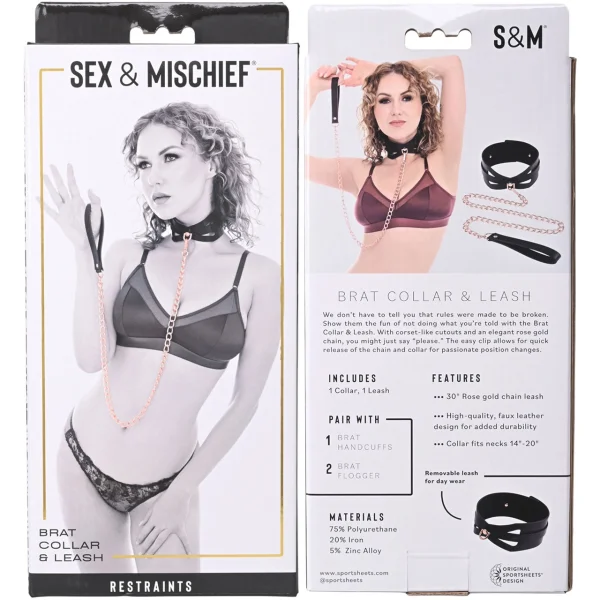 Sportsheets Brat Collar & Leash