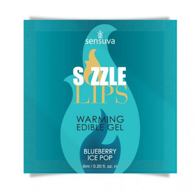 Sizzle Lips Warming Gel Blueberry Ice Pop Single Use Packet