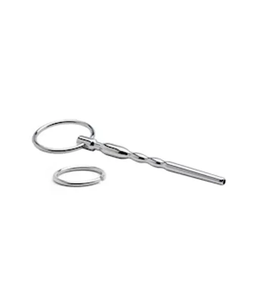 Kink Range Stainless Steel Beaded Penis Plug - 4 Inch - Silver — image 3 of 4
