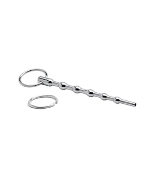 Kink Range Stainless Steel Beaded Penis Plug - 5.1 Inch - Silver — image 3 of 4