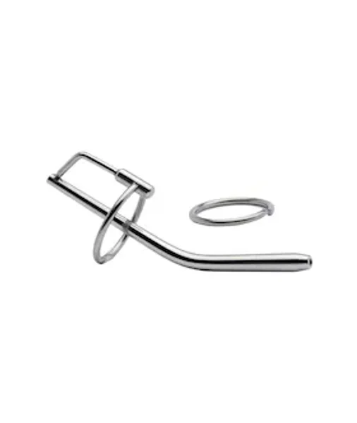 Kink Range Stainless Steel Ring And Penis Plug - 4.5 Inch - Silver — image 2 of 2