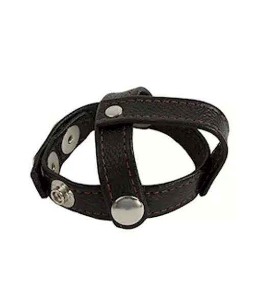 Reds  Leather 3 Piece Cock & Ball Divider /red - Black — image 5 of 6