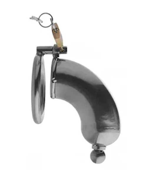 Chastity Cage With Urethral Insert - Silver — image 5 of 8