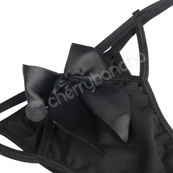 Cherry Banana Black Sexy Bow Underwire Bra & Panty Lingerie Set
