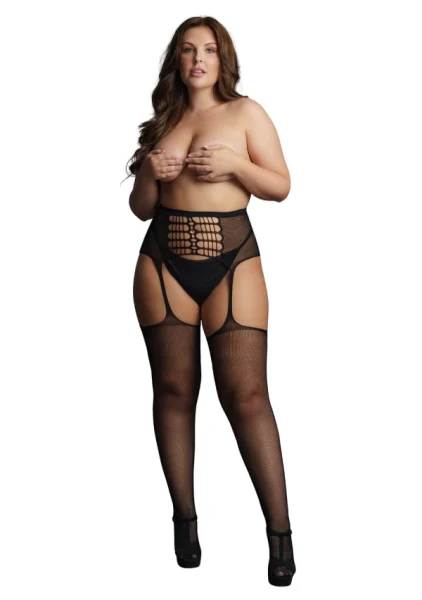 Le Desir High-Waist Garterbelt Stockings - Queen Size